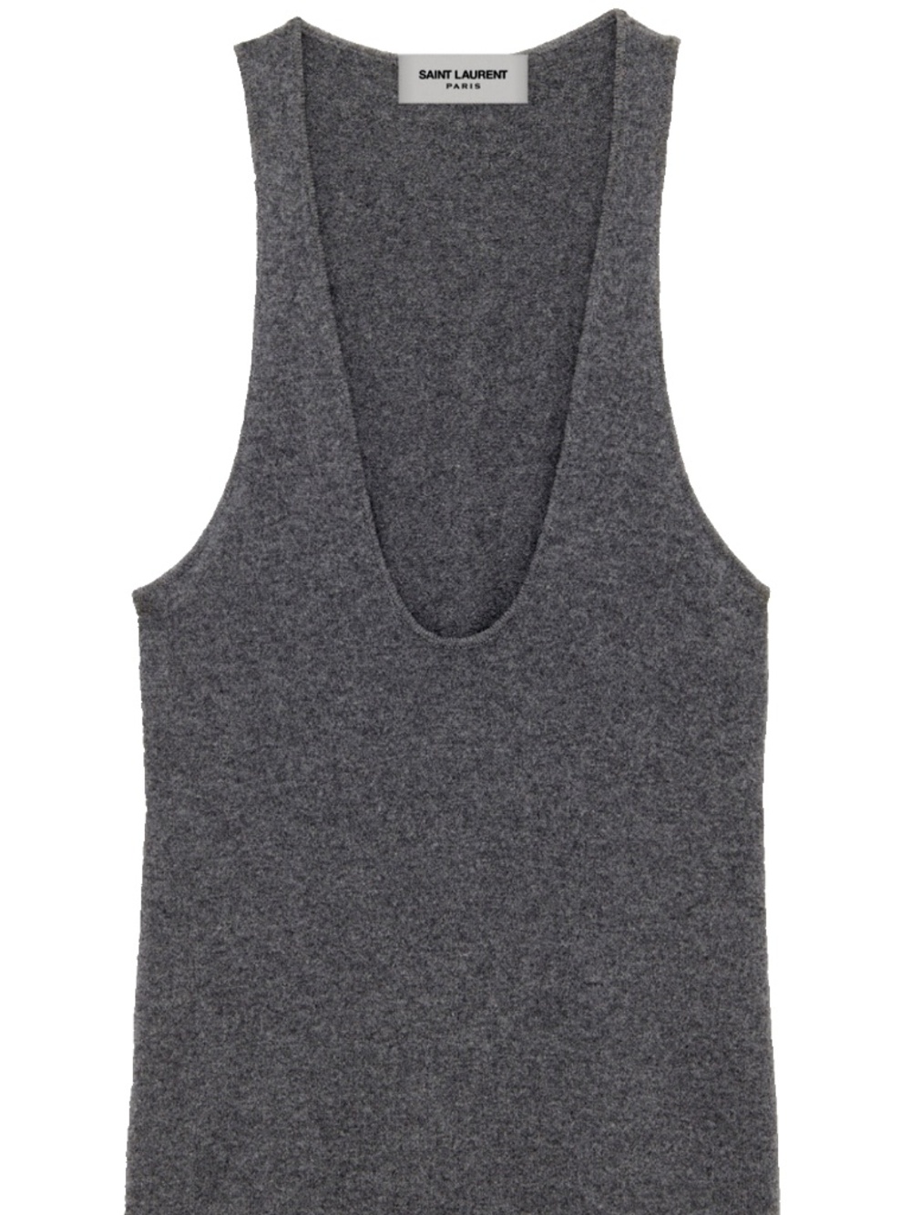 Saint Laurent YSL Runway Scoop Plunging U Cashmere Knit Tank Top